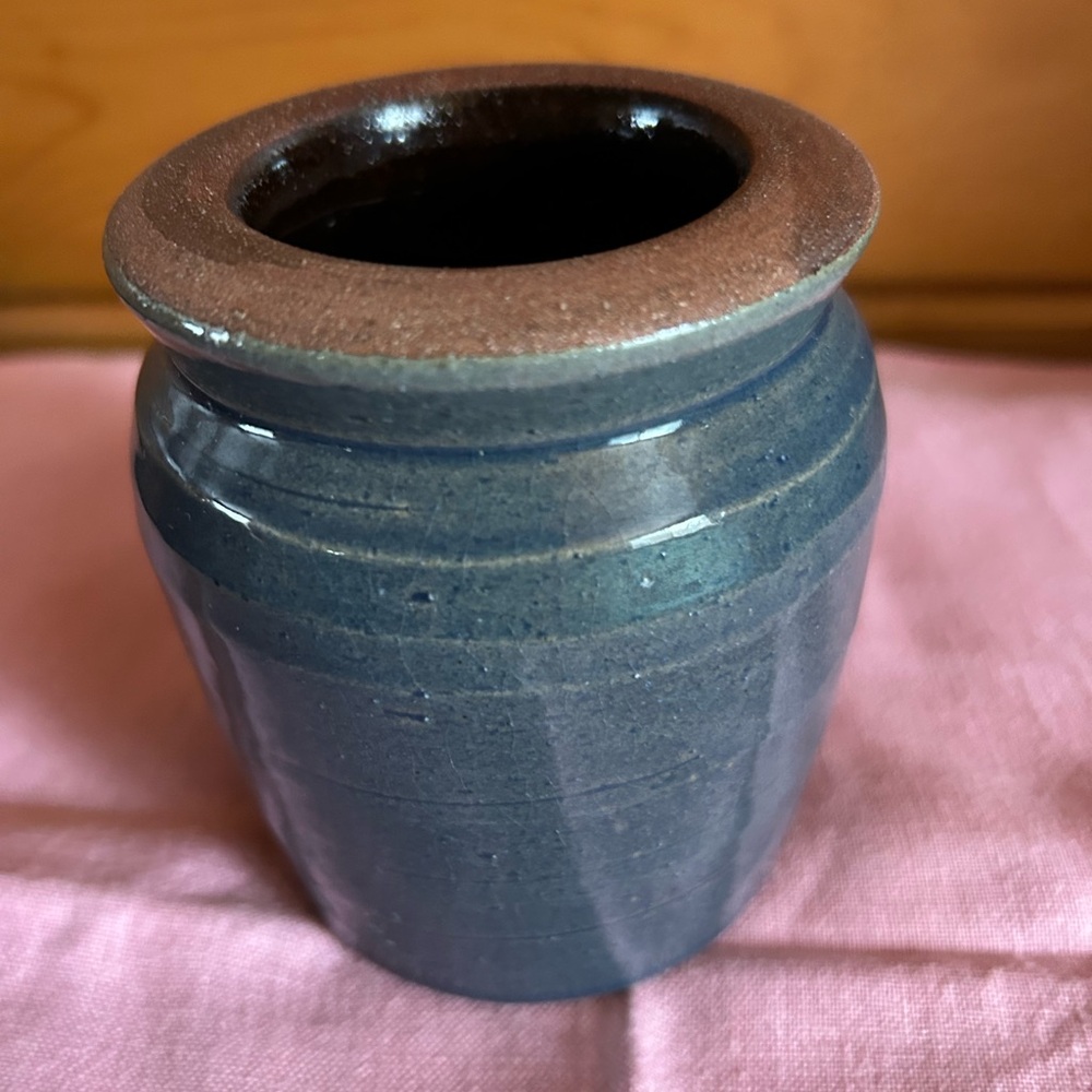 Beautiful Blue Glazed Crock